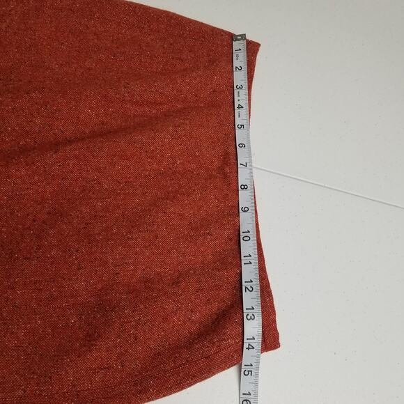 Talbots Red Italian Wool Silk Blend Midi Lined Pleated Hem Excellent! Size 8 P - Picture 5 of 7